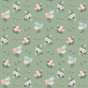 Posies in Woodland Green Wallpaper