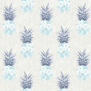 Floral Pineapple Feature Wallpaper in Duck Egg